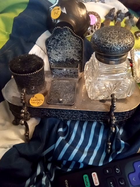 Antique EG Webster and son ink well set