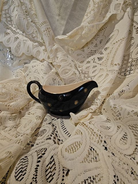 Black Meakin Vintage Midnight Star Gravy Boat
