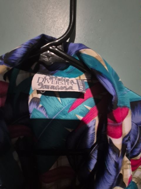 Colorful Leaf Diversity Button Top