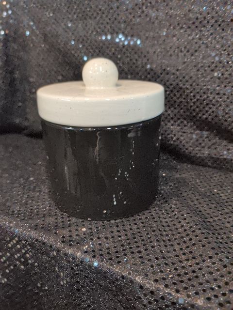 Black Canister w/ white lid