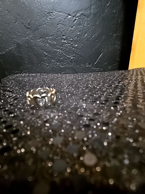 Siver 1960's cracker jacks "linked Heart " ring