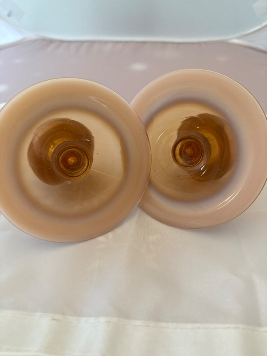 Opalescent Fenton Fenton Cameo Opalescent candleholders