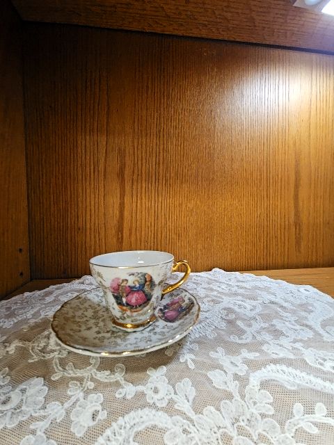 Gold Chintz  Vintage made in Japan Demitasse Cup and Saucer