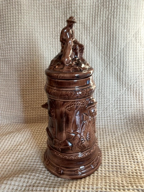 Terre cotta German Vintage German beer stein, 12”