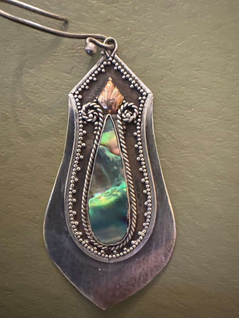 Abalone and 925 silver earrings