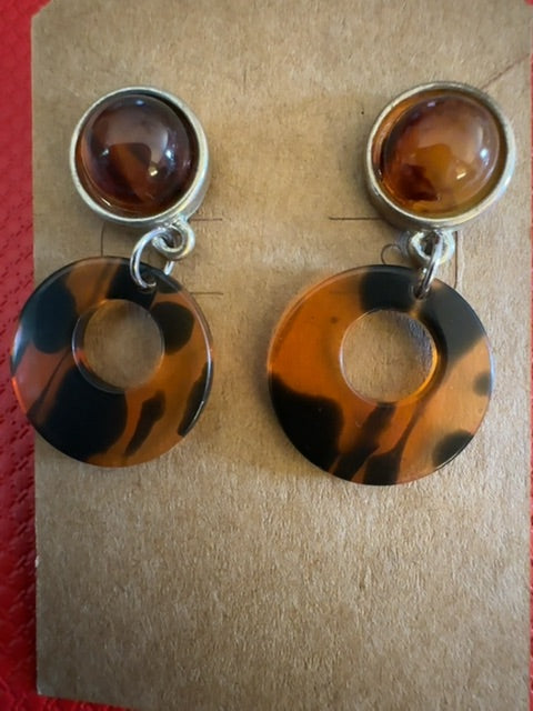 Tortoise shell acrylic earrings