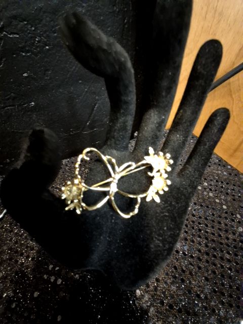 Goldtone Butterfly Brooch, 2"