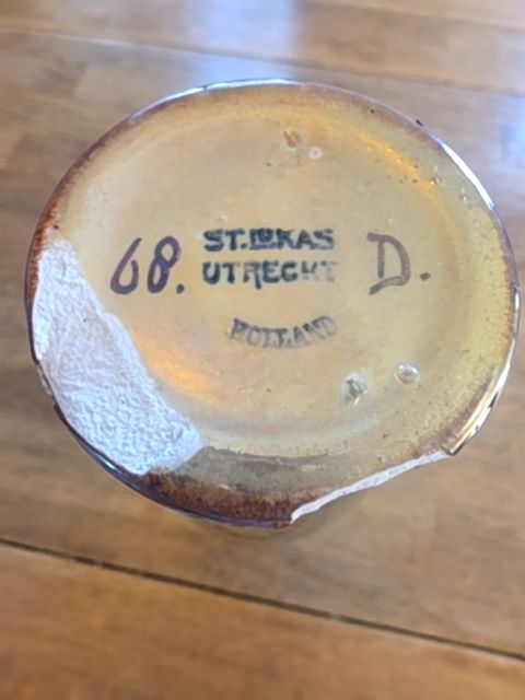 St. Lukas Utrecht Dutch Art Pottery Lusterware Vase, c.1920s