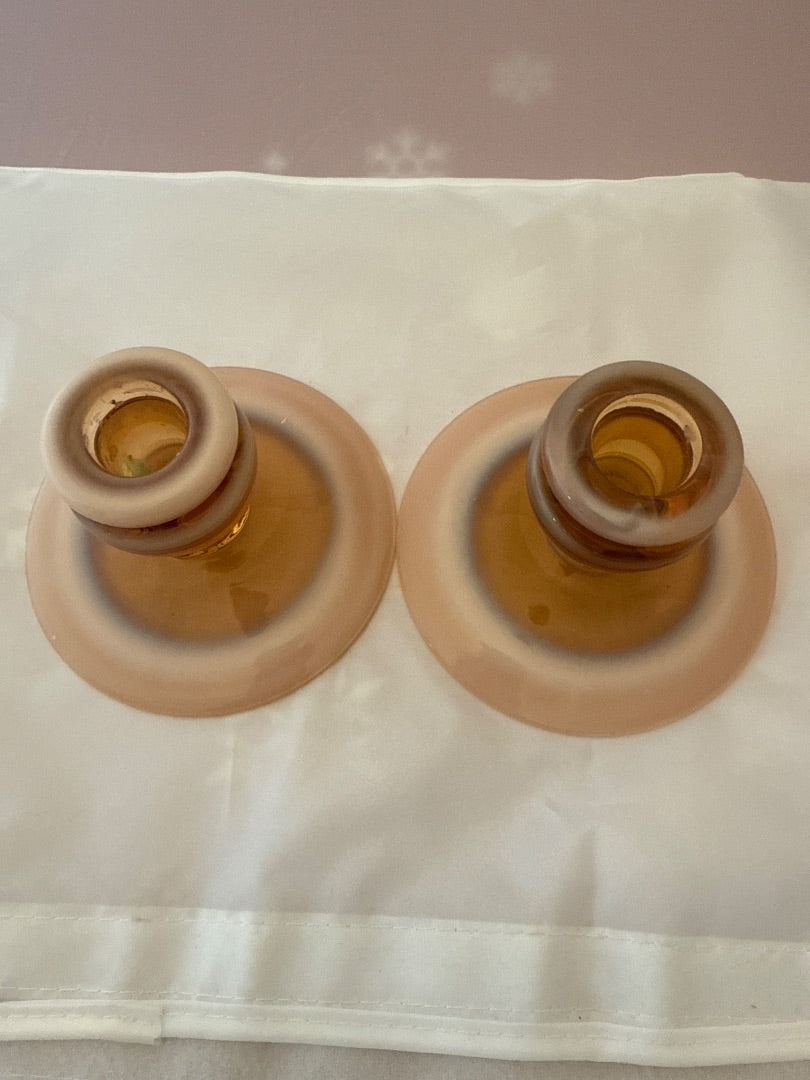 Opalescent Fenton Fenton Cameo Opalescent candleholders