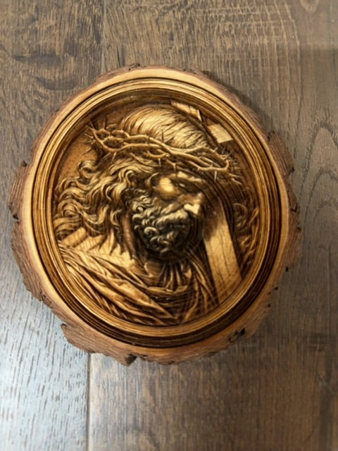 3D engraved Jesus & Cross, 6 in
