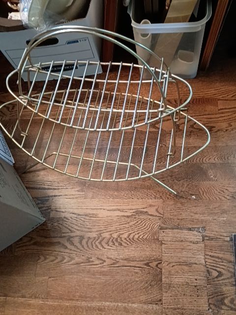 Gold MCM gold metal magazine rack 6" x 13"