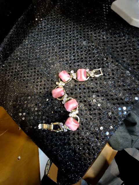 Vintage Pink & Lavender rhinestone Juliana Bracelet As Is