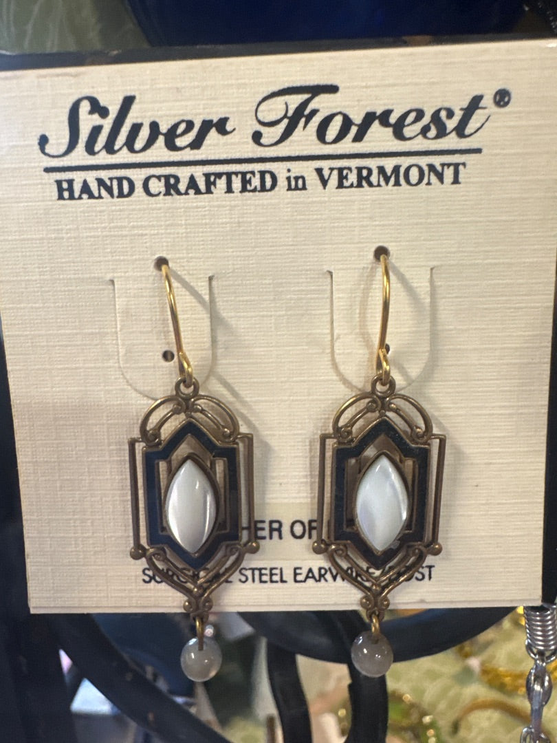 Silver Forest Vermont Mother of Pearl Earrings