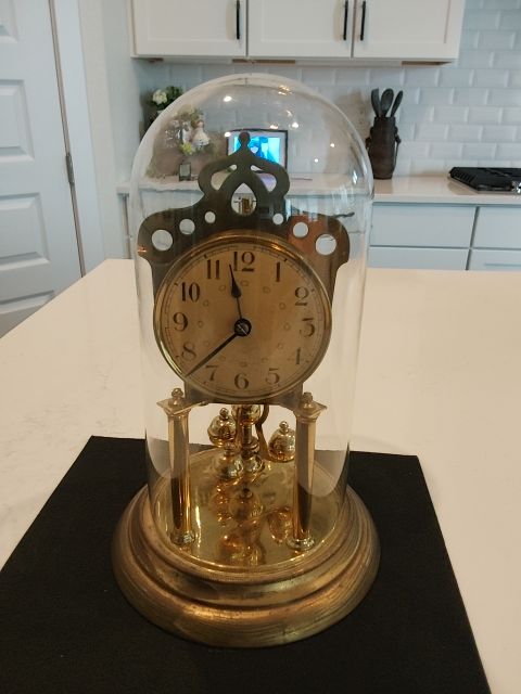 Brass Anniversary Clock, 12" tall, 7" at the base