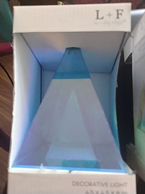 Turquoise/Multi L & F By Lily & Faye Triangle Luminosity Light, 4.5 X 4.5 X 8 in