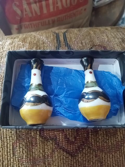 vintage hand-painted miniature porcelain bud vases