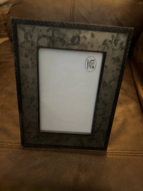 Metal and wood picture frame