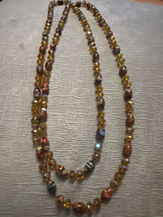Beaded Amber Necklace