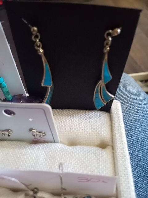 Sterling and turquoise Long dangle earrings