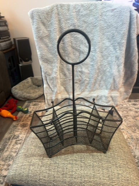 Black silverware holder
