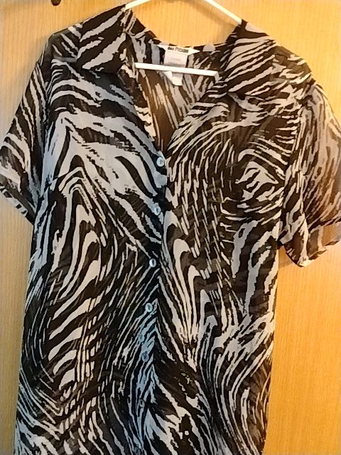 Sheer black and white Zebra Nina Piccalino Sheer black & white zebra print dress, 14