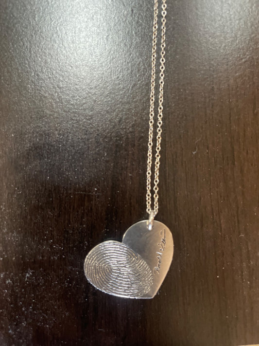 925 Fingerprint Heart Necklace