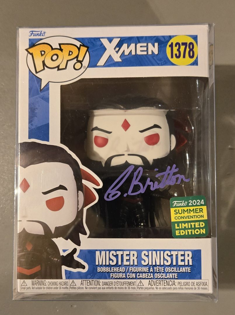 Mister Sinister Funko Pop signed by Chris Britton