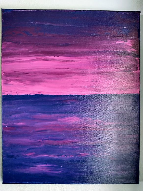 Acrylic Painting: Ocean Sunset #6