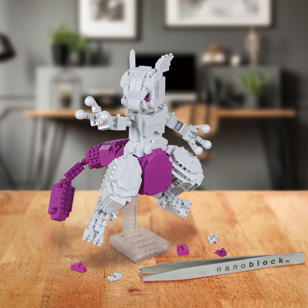 Pink and White Nanoblock Nano Block / Pokemon Mewtwo DX / NBPM101 / 4.7x4.7x4.1 inch