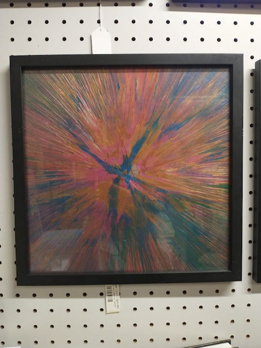 Framed 12 x 12 Spin Art