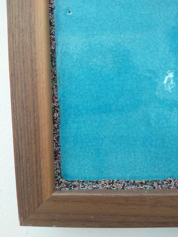 Framed Ceramic Tiles Caribbean Sunset, 26" x 30.5"