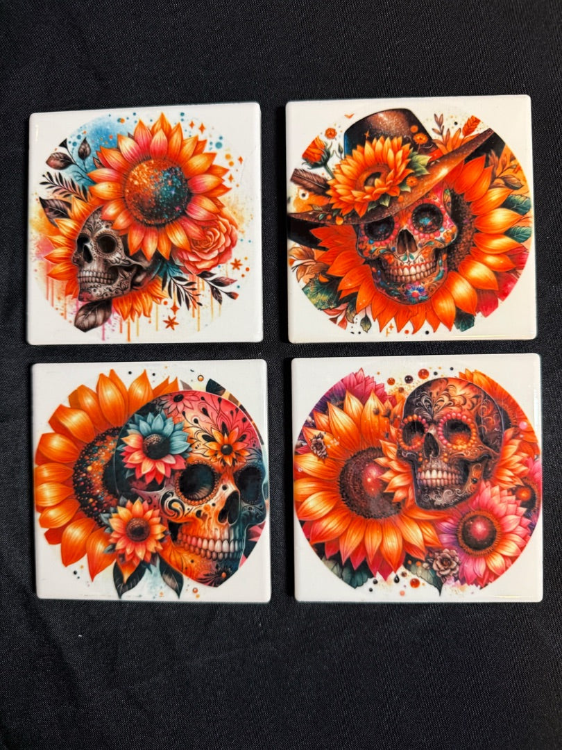 Square Ceramic Coasters Set of 4, 4x4