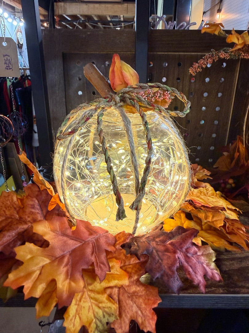 Light up Glass Pumpkin