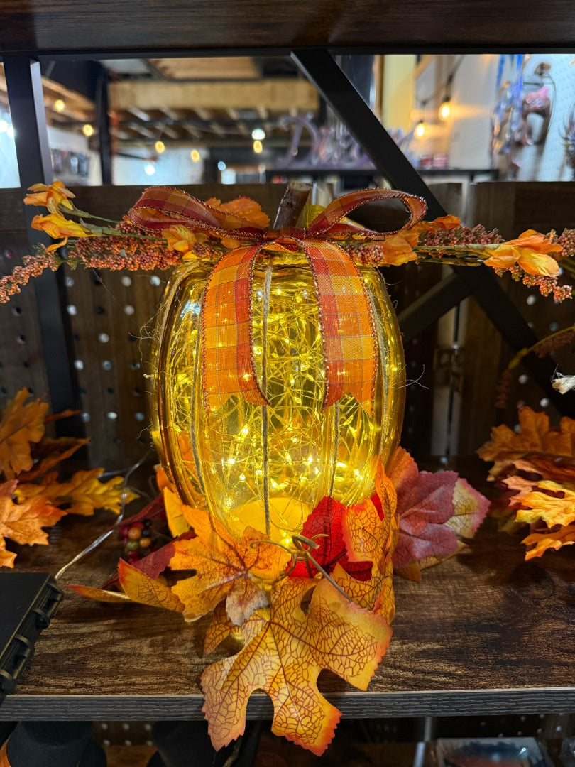 Light up Glass Pumpkin