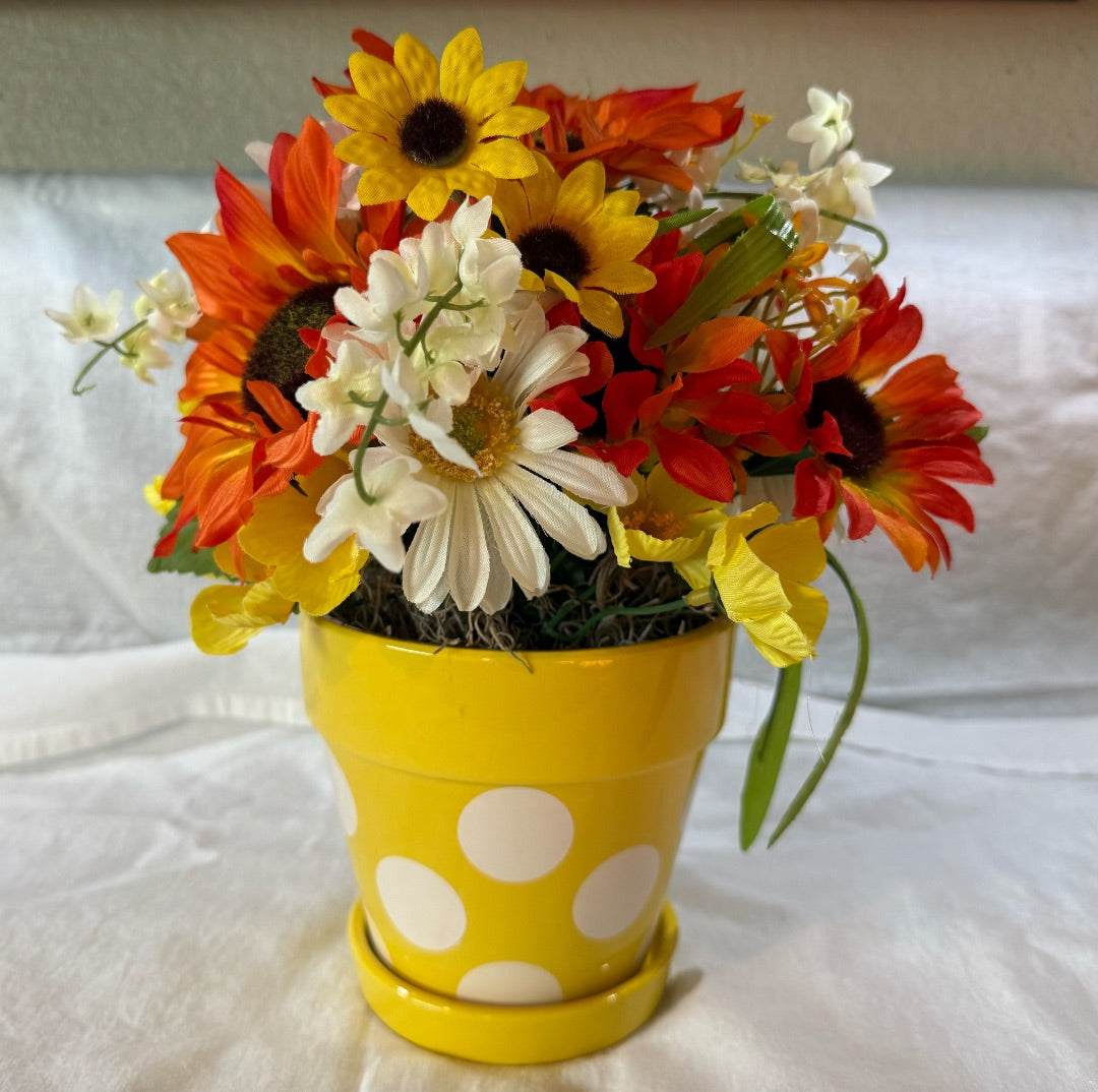 Potted Faux Flowers