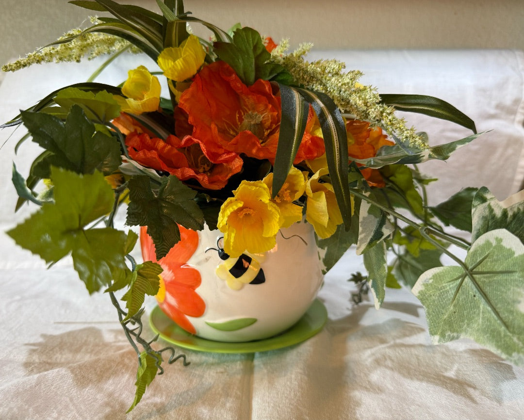 Potted Faux Flowers