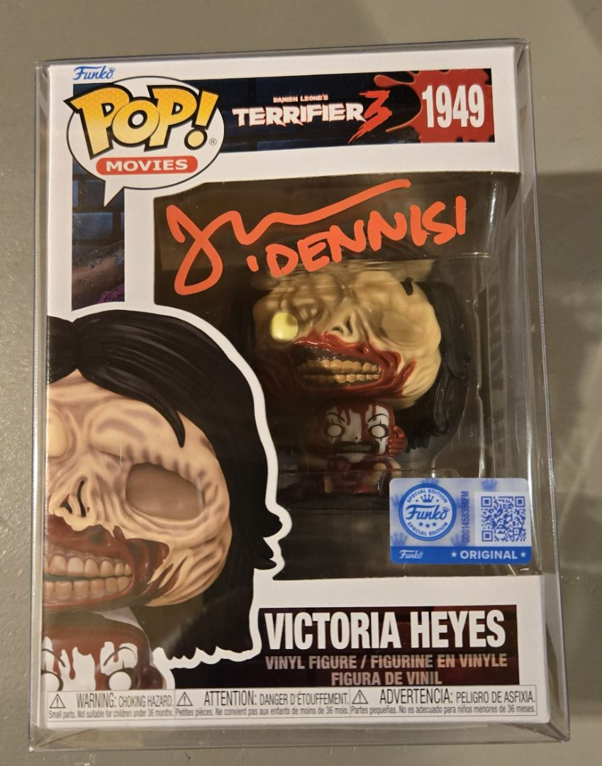 Victoria Heyes Funko Pop signed by John Abrahams