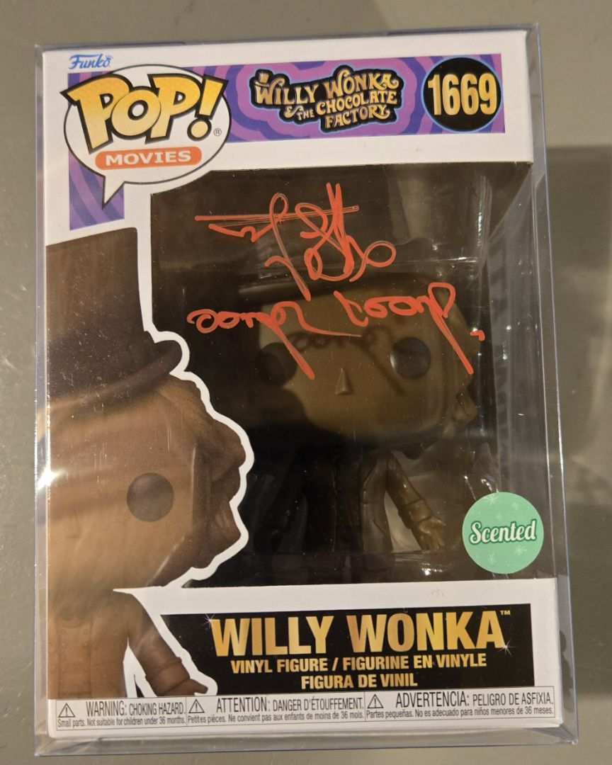 Willy Wonka (Scented) Funko Pop signed by Rusty Goffe (Oompa Loompa)