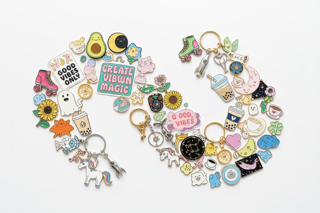 Stickers, Key Chains, & Pins