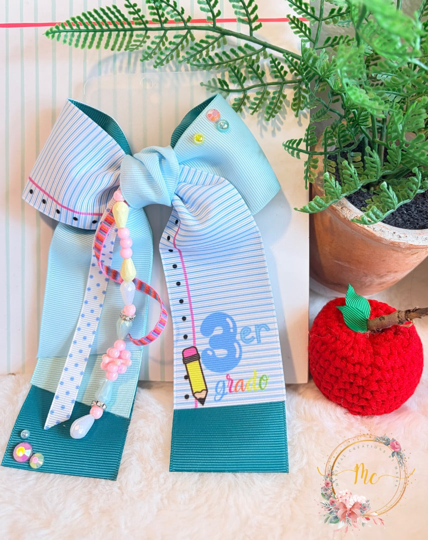 3rd grade 3”ribbon school bow