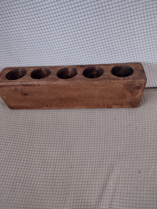 Brown  Rustic sugar mold 5 holes 3.5" x 17", 3.5" x 17"