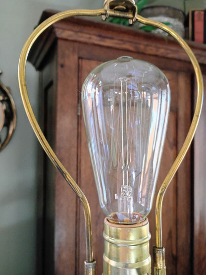 Gold  Vintage gold/crystal table lamp 15" no shade