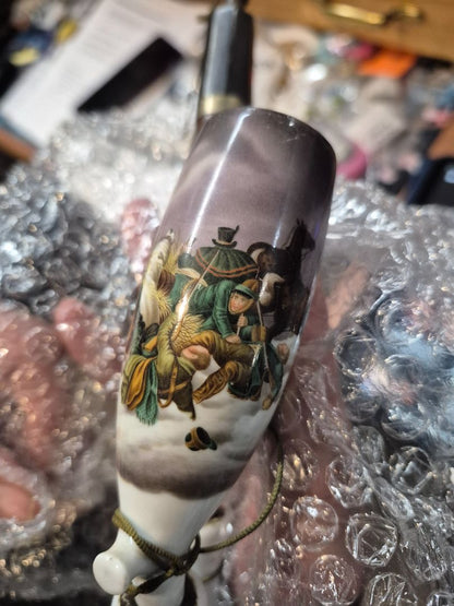 Antique Porcelain Hunters Smoking Pipe