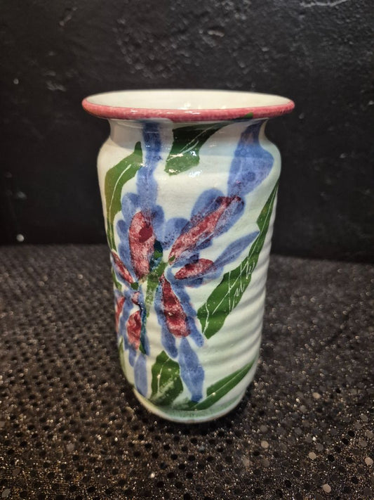 Vintage Hand painted Vase signed C1990
