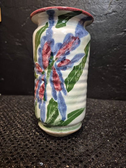 Vintage Hand painted Vase signed C1990