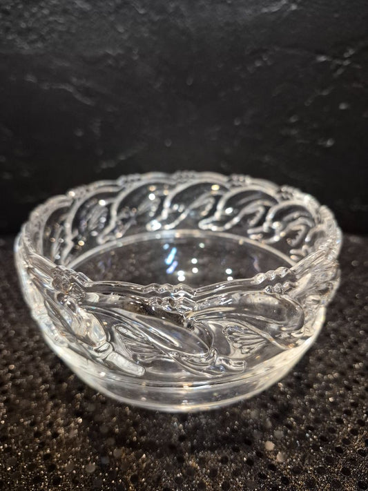 Vintage Tiffany & Co Crystal Glass Dolphins Bowl