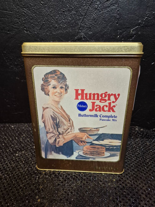 Vintage Empty Tin Pillsbury Hungry Jack Buttermilk Pancake Mix