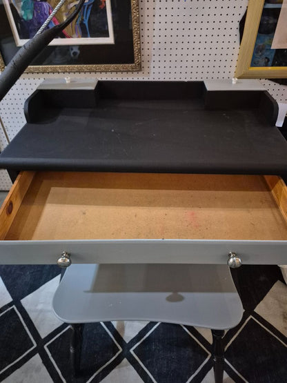 Black and Grey Desk with Stool