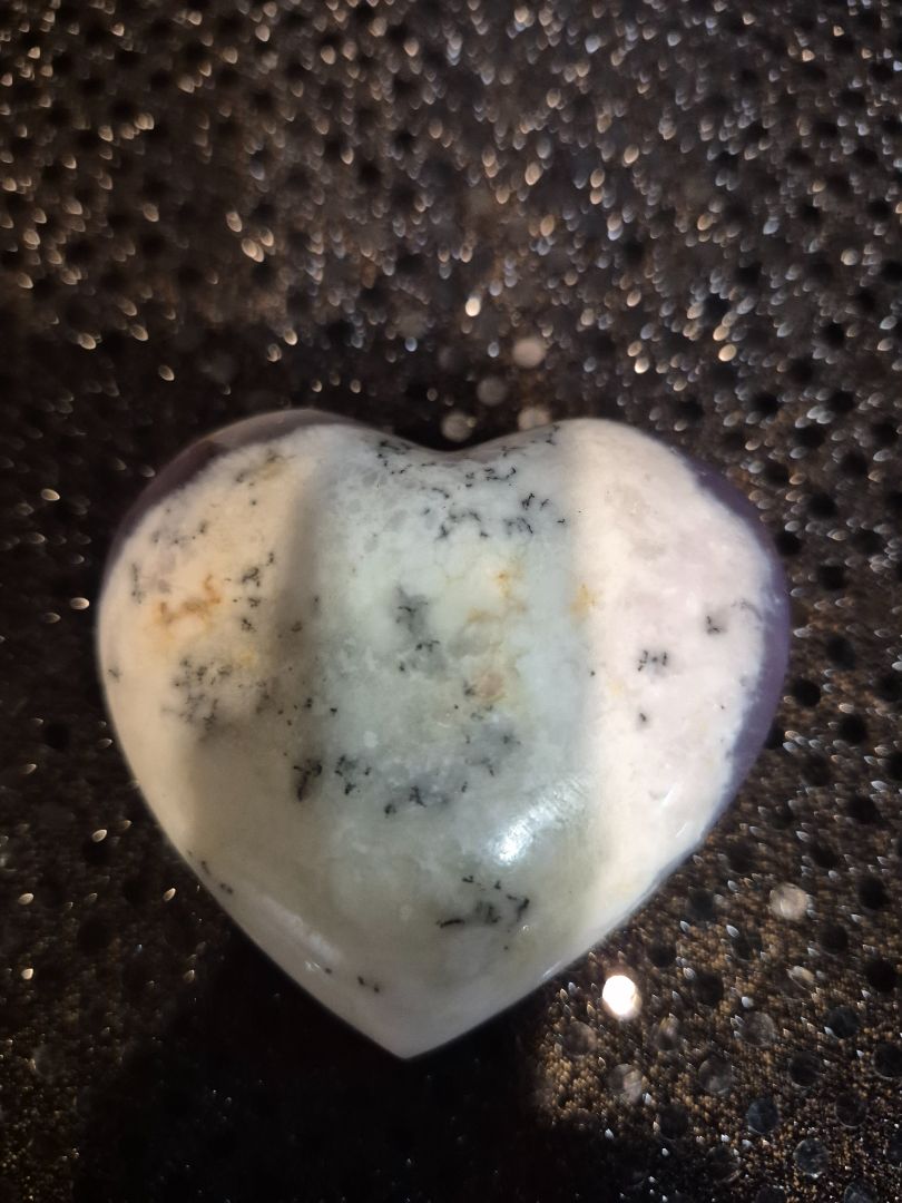 Natural Dendritic Opal Heart Medium