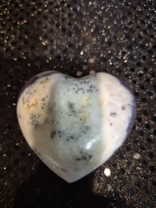 Natural Dendritic Opal Heart Medium